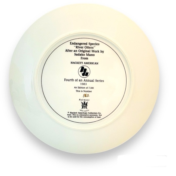 Vintage Collector Plate California Sea Otters, River Otters. Animal Wall Art - Picture 6 of 7